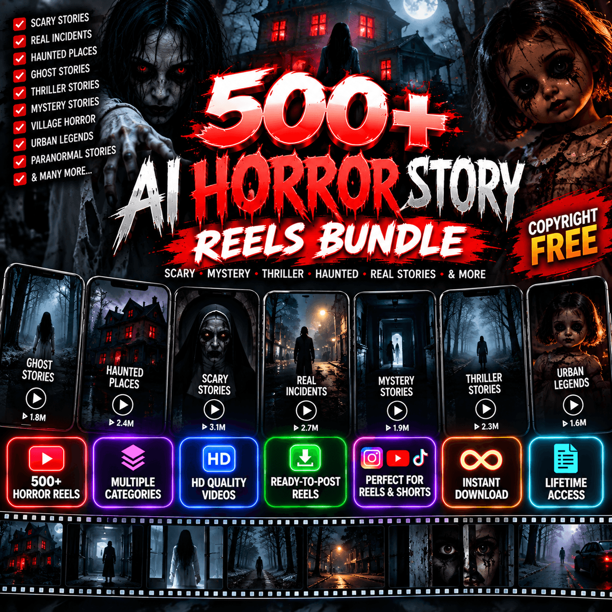 500+ AI Horror Story Reels Bundle product cover